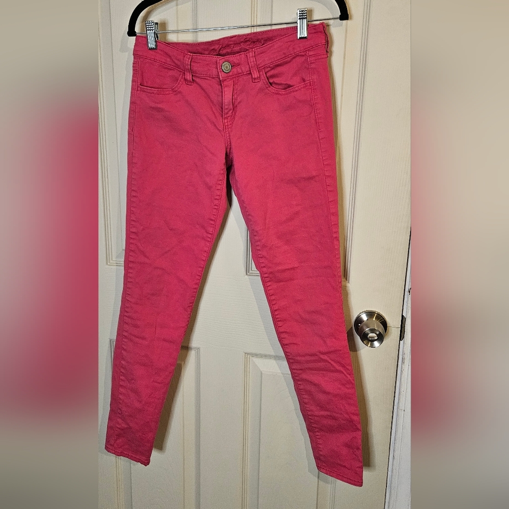 American Eagle Outfitters Low-rise Pink Skinny Jeans